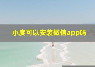 小度可以安装微信app吗