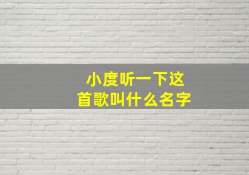 小度听一下这首歌叫什么名字