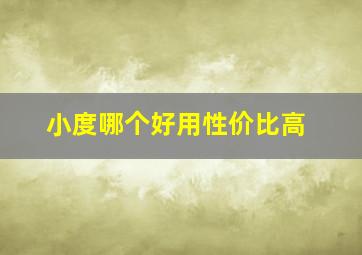 小度哪个好用性价比高