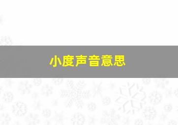 小度声音意思