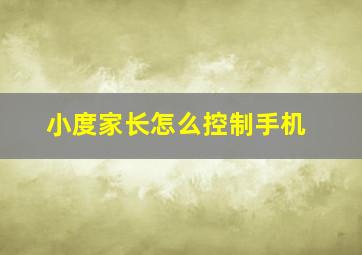 小度家长怎么控制手机