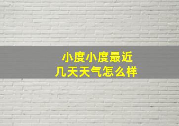 小度小度最近几天天气怎么样