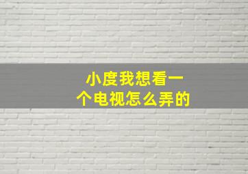 小度我想看一个电视怎么弄的