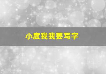 小度我我要写字