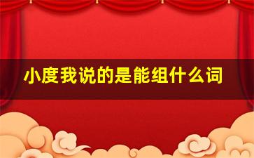 小度我说的是能组什么词