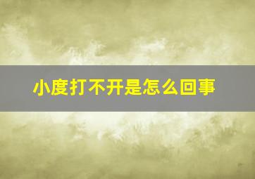 小度打不开是怎么回事