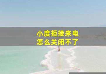 小度拒接来电怎么关闭不了