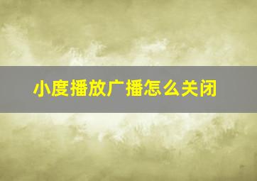 小度播放广播怎么关闭