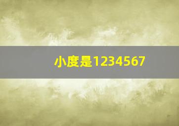 小度是1234567