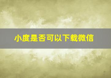 小度是否可以下载微信