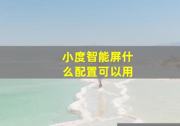 小度智能屏什么配置可以用