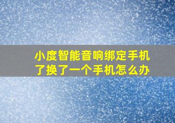 小度智能音响绑定手机了换了一个手机怎么办