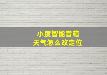 小度智能音箱天气怎么改定位