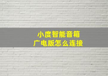 小度智能音箱广电版怎么连接