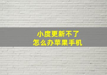 小度更新不了怎么办苹果手机