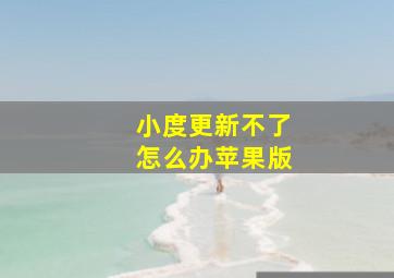 小度更新不了怎么办苹果版