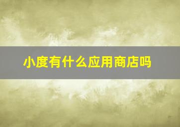 小度有什么应用商店吗