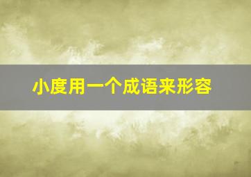 小度用一个成语来形容