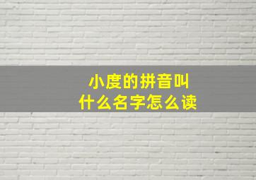 小度的拼音叫什么名字怎么读