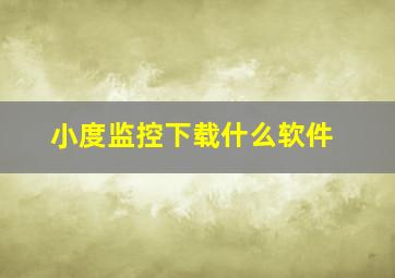 小度监控下载什么软件