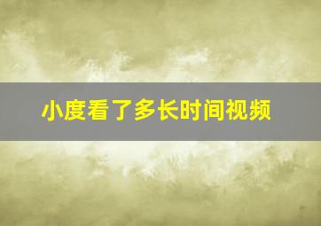 小度看了多长时间视频