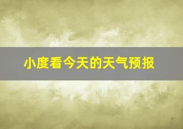 小度看今天的天气预报