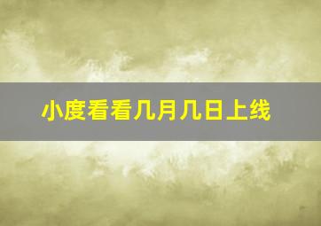 小度看看几月几日上线