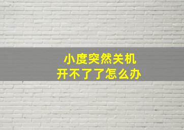 小度突然关机开不了了怎么办