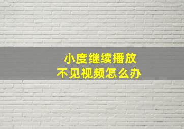 小度继续播放不见视频怎么办