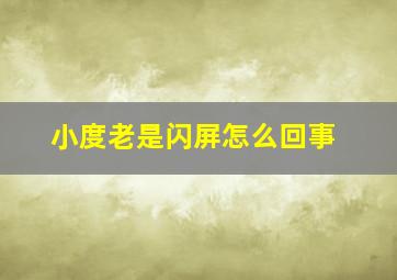 小度老是闪屏怎么回事