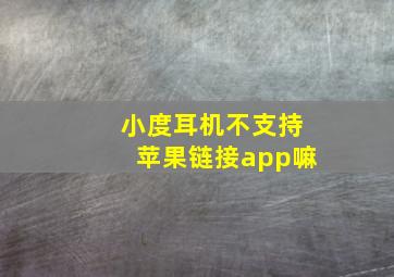 小度耳机不支持苹果链接app嘛