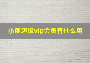 小度超级vip会员有什么用