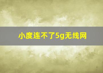 小度连不了5g无线网