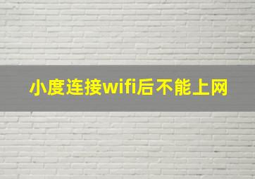 小度连接wifi后不能上网