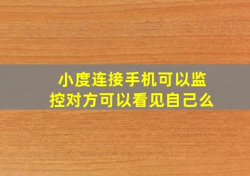 小度连接手机可以监控对方可以看见自己么