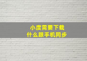 小度需要下载什么跟手机同步