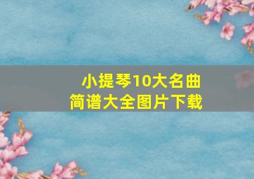 小提琴10大名曲简谱大全图片下载