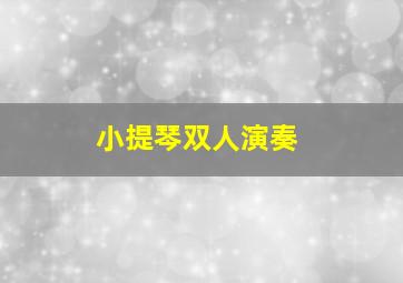 小提琴双人演奏