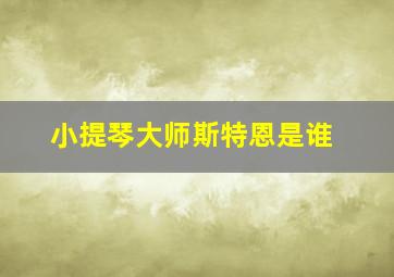 小提琴大师斯特恩是谁