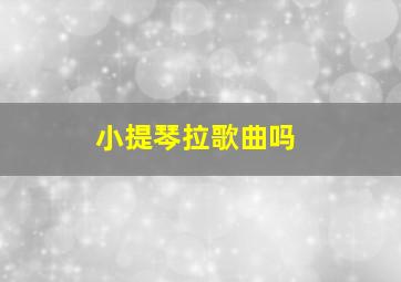 小提琴拉歌曲吗