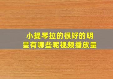 小提琴拉的很好的明星有哪些呢视频播放量