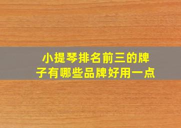 小提琴排名前三的牌子有哪些品牌好用一点