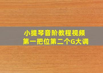 小提琴音阶教程视频第一把位第二个G大调