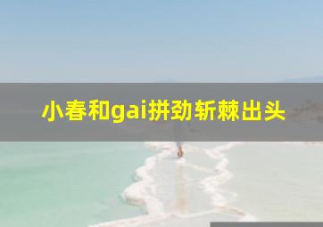 小春和gai拼劲斩棘出头