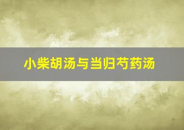 小柴胡汤与当归芍药汤