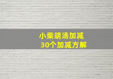 小柴胡汤加减30个加减方解