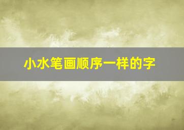 小水笔画顺序一样的字