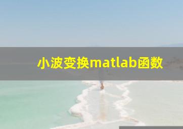 小波变换matlab函数