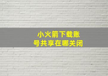 小火箭下载账号共享在哪关闭