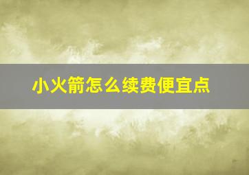 小火箭怎么续费便宜点